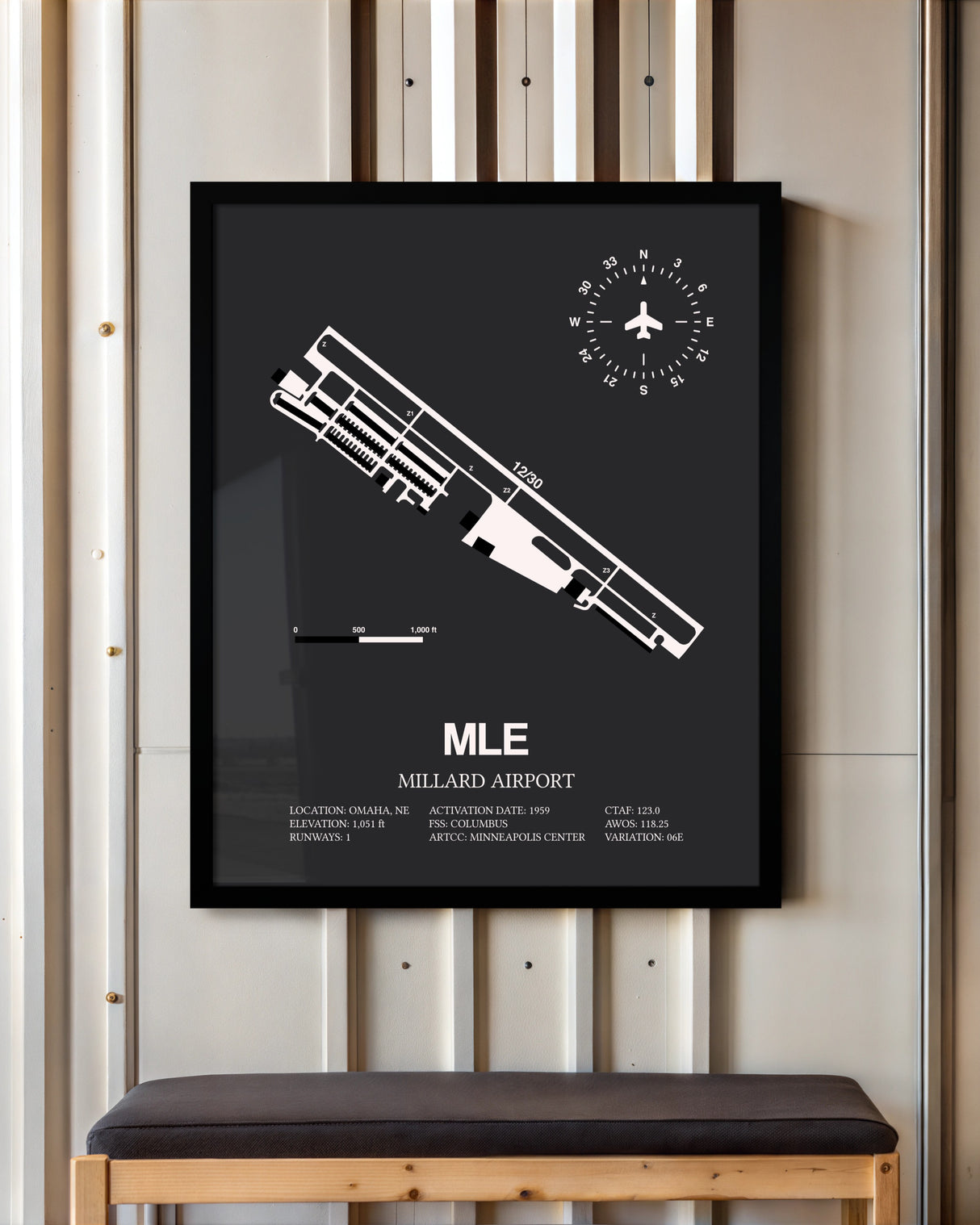 Frame color options for Millard Airport Wall Art