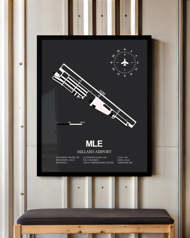 Frame color options for Millard Airport Wall Art