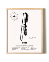 Tacoma Narrows Airport framed wall art in white frame