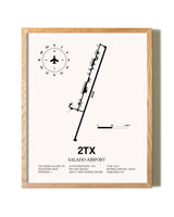 Salado Airport framed print in natural wood frame