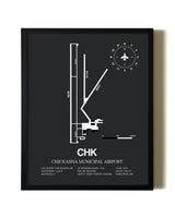 Unframed Chickasha Municipal Airport map print poster