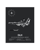 Gray Framed Duluth International Airport layout wall art poster