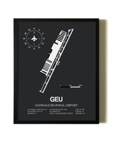 Unframed Glendale Regional Airport map print poster