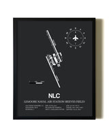 Unframed Lemoore Naval Air Station (Reeves Field) map print poster