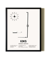 Framed Heinen Airport wall art poster in black frame