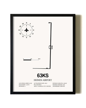 Framed Heinen Airport wall art poster in black frame