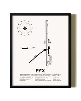 Framed Perryton Ochiltree County Airport wall art poster in black frame