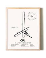 St. Landry Parish Airport framed wall art in white frame