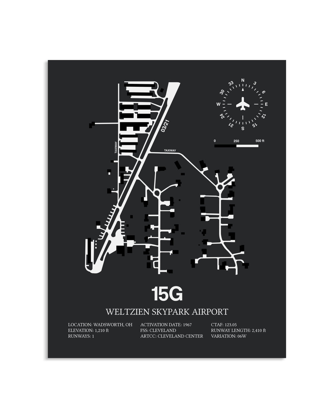 Gray Framed Weltzien Skypark Airport layout wall art poster