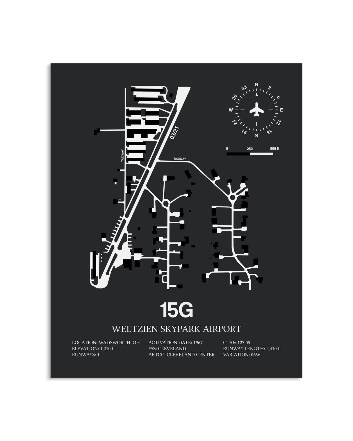 Gray Framed Weltzien Skypark Airport layout wall art poster