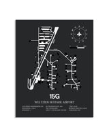 Gray Framed Weltzien Skypark Airport layout wall art poster