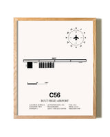 Bult Field Airport framed print in natural wood frame