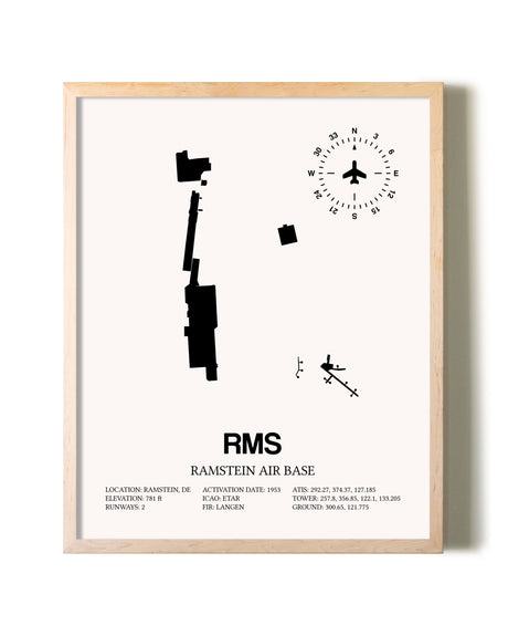 Ramstein Air Base framed wall art in white frame