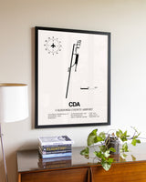 Caledonia County Airport aviation wall décor in black wood frame