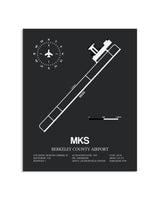 Gray Framed Berkeley County Airport layout wall art poster