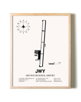 Mid-Way Regional Airport framed wall art in white frame