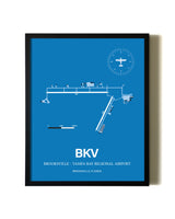 Sky Blue Brooksville-Tampa Bay Regional Airport aviation wall décor in black wood frame