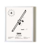P K Airpark airport map poster in oak frame