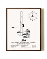 Gulf Shores International Airport / Jack Edwards Field aviation print in walnut frame