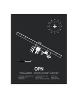 Gray Framed Thomaston-Upson County Airport layout wall art poster