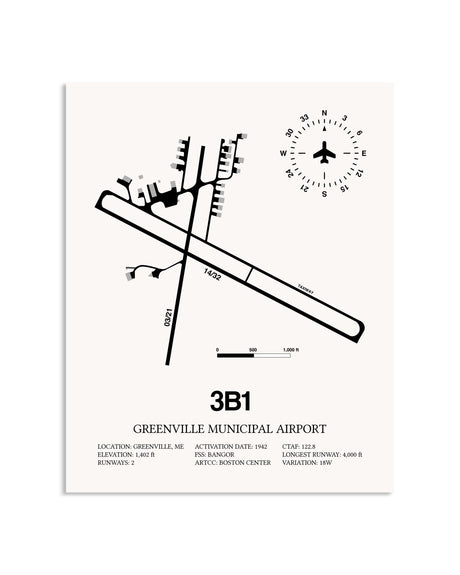 Gray Greenville Municipal Airport framed poster displayed in an airplane hangar