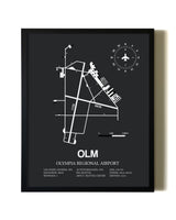 Unframed Olympia Regional Airport map print poster