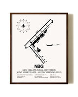 New Orleans Naval Air Station Joint Reserve Base-Alvin Callender Field aviation print in walnut frame
