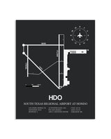 Gray Framed South Texas Regional Airport At Hondo layout wall art poster