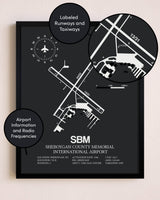 Sheboygan County Memorial International Airport poster size comparison chart