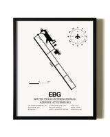 Framed South Texas International Airport At Edinburg wall art poster in black frame