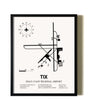 Framed Space Coast Regional Airport wall art poster in black frame