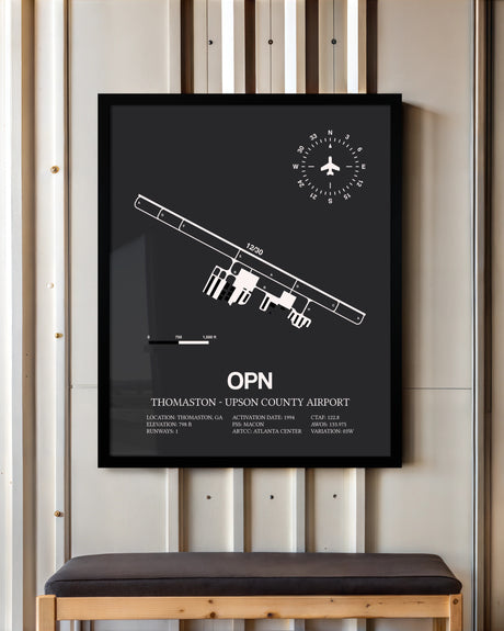 Frame color options for Thomaston-Upson County Airport Wall Art