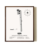 Navasota Municipal Airport aviation print in walnut frame