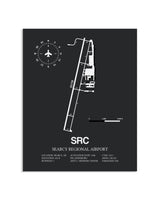 Gray Framed Searcy Regional Airport layout wall art poster