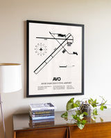 Avon Park Executive Airport aviation wall décor in black wood frame