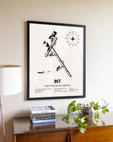 Smith Reynolds Airport aviation wall décor in black wood frame