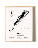 Boca Raton Airport framed wall art in white frame