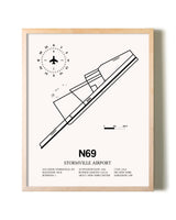 Stormville Airport framed wall art in white frame