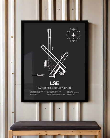 Frame color options for La Crosse Regional Airport Wall Art