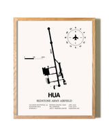 Redstone Army Airfield framed print in natural wood frame