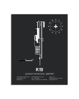 Gray Framed Albany Municipal Airport layout wall art poster