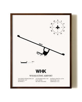Whakatane Airport aviation print in walnut frame