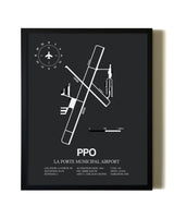 Unframed La Porte Municipal Airport map print poster