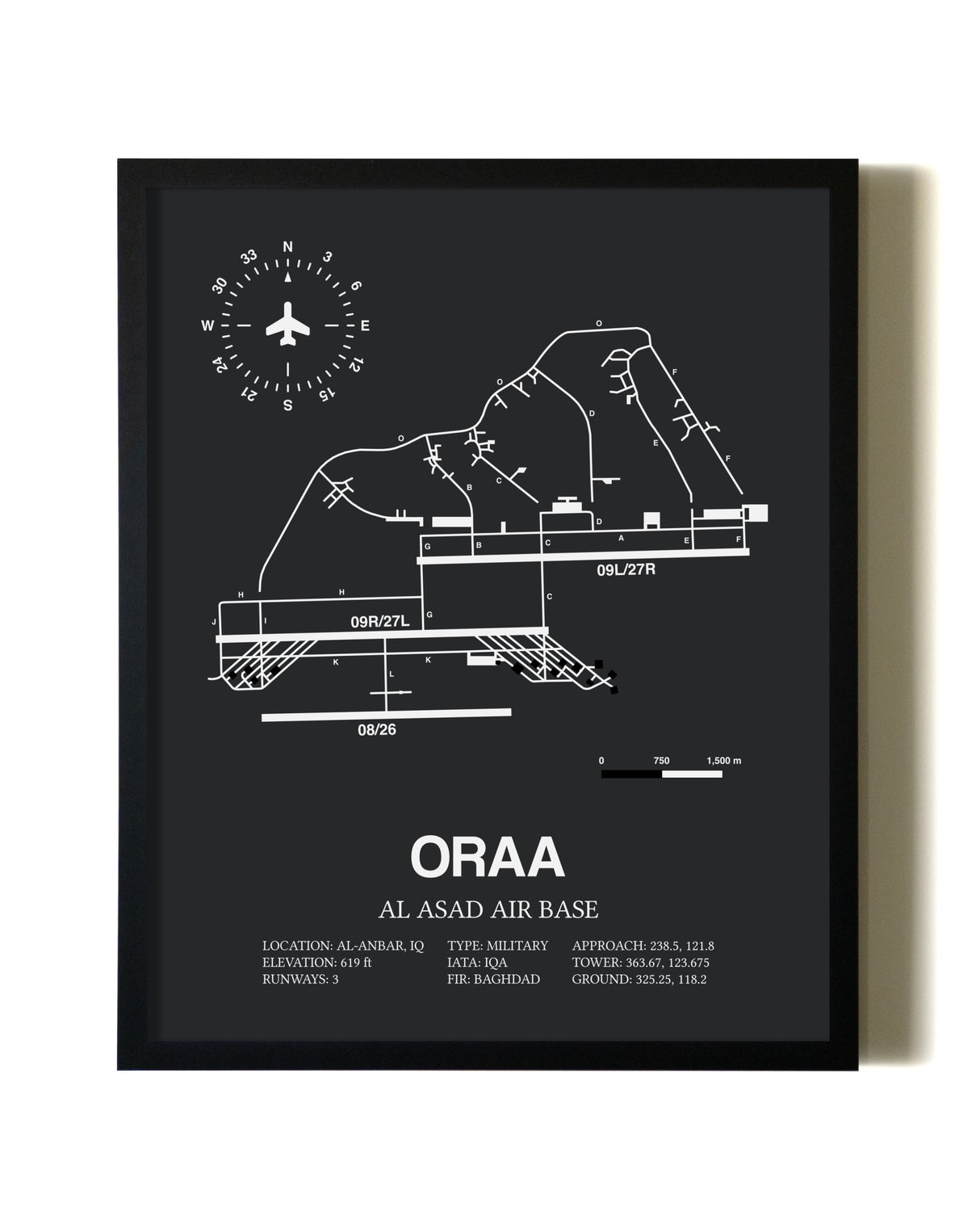 Unframed Al Asad Air Base map print poster