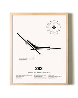 Plum Island Airport framed wall art in white frame