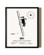 Framed General Dewitt Spain Airport wall art poster in black frame