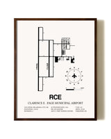 Clarence E. Page Municipal Airport aviation print in walnut frame