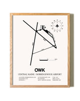 Central Maine / Norridgewock Airport framed print in natural wood frame