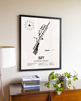 Sandpoint Airport aviation wall décor in black wood frame