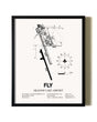 Framed Meadow Lake Airport wall art poster in black frame